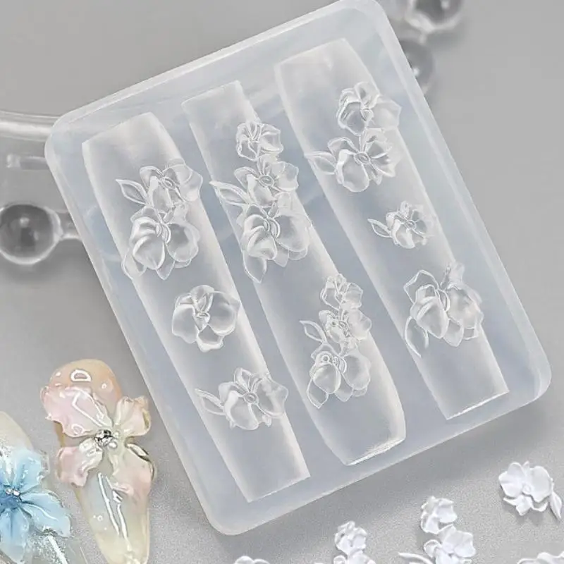 Moule à ongles 3D en Silicone, coquille d'étoile de mer, papillon, fleur, décoration Nail Art, modèle Transparent, outils de conception de manucure