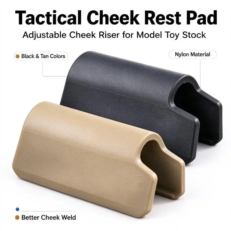 Hobby Toy Stock Upgrade Part, Nylon Adjustable Cheek Riser Cheek Rest Pad Black & Tan Selection