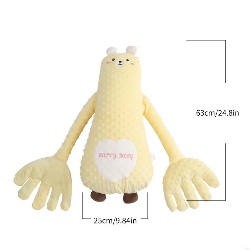 D5QA وسادة استرضاء يدوية مهدئة على شكل رسوم كرتونية لعبة لحاف قابلة للتسخين للطفل مع/بدون 52 أغنية لتعزيز راحة النوم