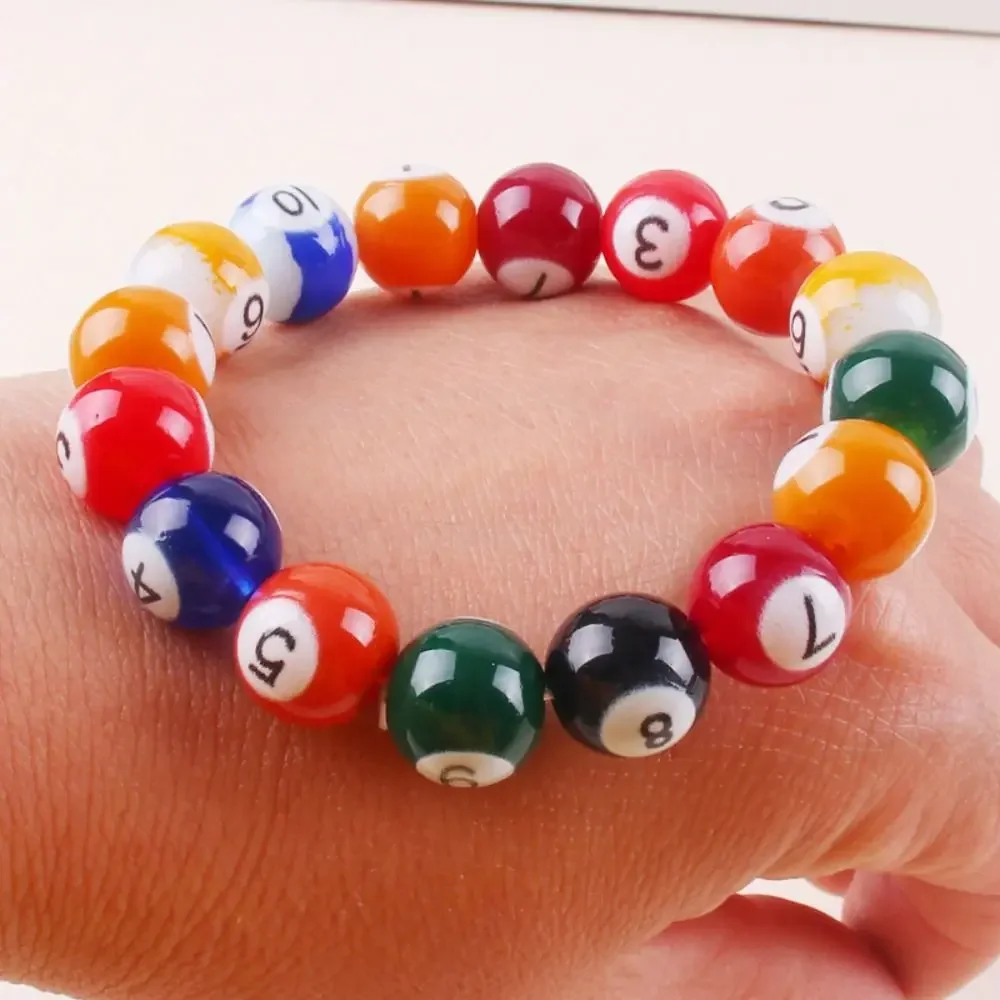 High Quality Glass Billiards Bracelet Elastic Rope Trendy Jewelry Couple Bracelet Wear Resistant Creative Chinese Eight Ball