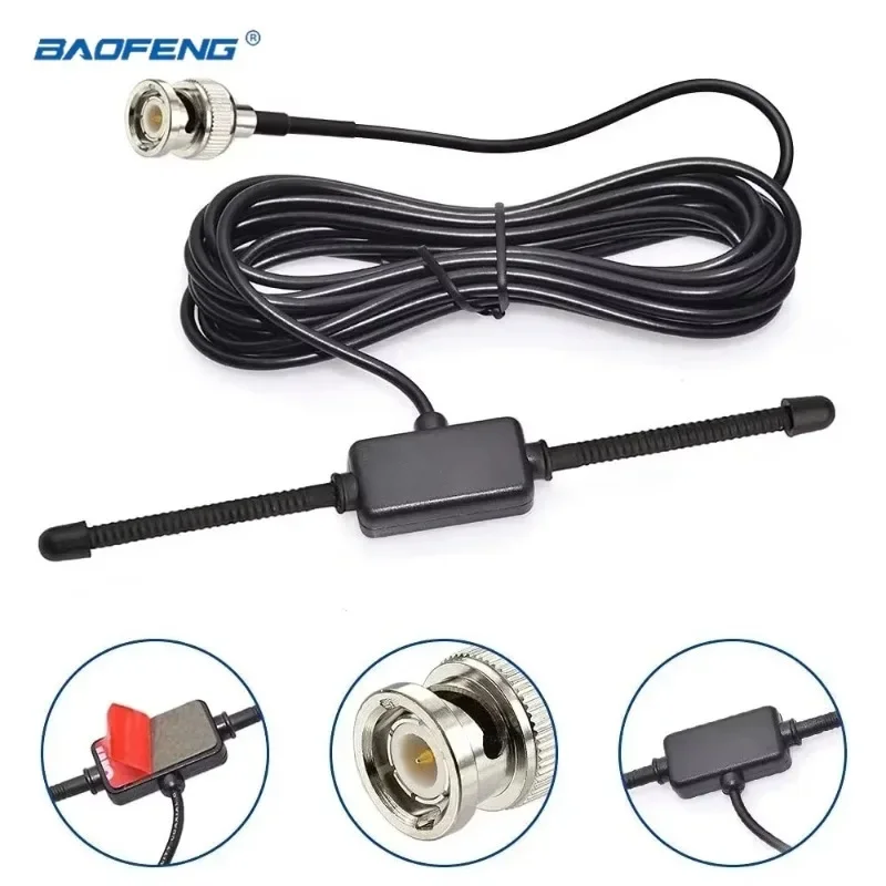 VHF UHF Car Truck Police Scanner Adhesive Mount Antenna Vehicle Ham Radio Amateur Radio Mobile Scanner BNC Male Dipole Antenna