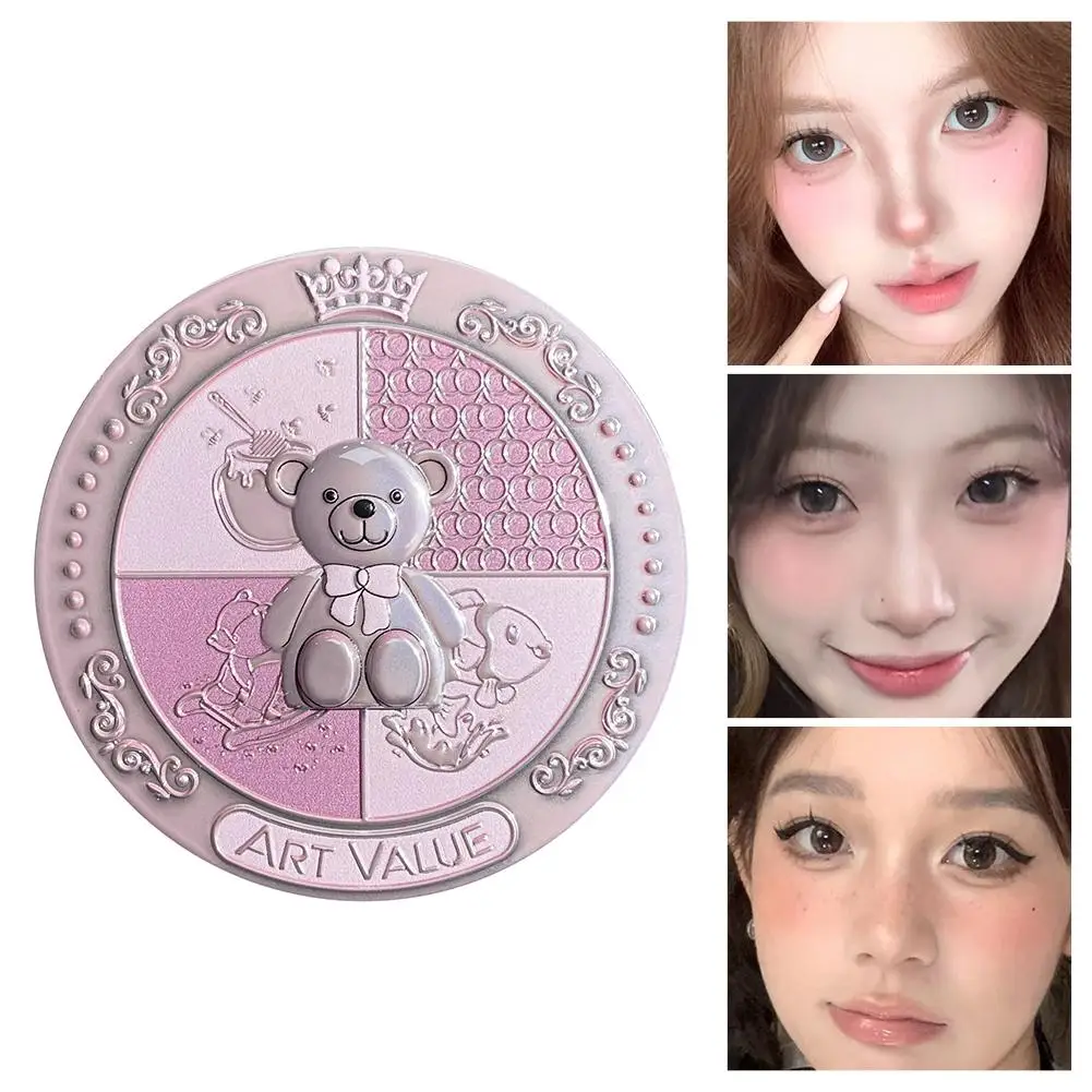 Nuova tavolozza di fard a tre colori Delicata integrazione di ombretti impermeabili a lunga durata Vassoio non sbiadito Blush S2K1