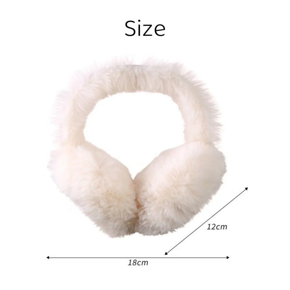 Orejeras portátiles plegables y cálidas para invierno, orejeras esponjosas de piel de conejo para auriculares, cubierta gruesa para las orejas con