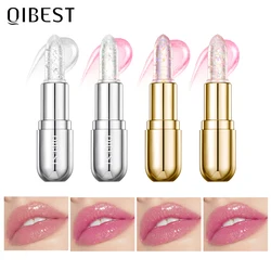 QIBEST New Glitter Transparent Lip Balm Colors Changing Lipstick Moisturizing Natural Shimmer Lips Plumper Gloss Lips Cosmetics