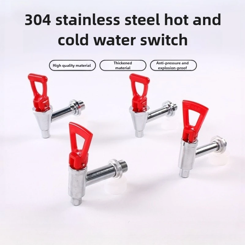 Stainless Steel Press Hot Water Faucet 3/4 Split Water Dispenser Spout Water Boiler Insulated Bucket Milk Tea Machine Soy Milk