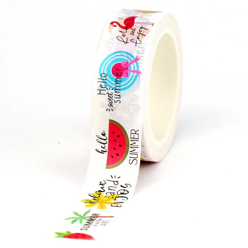 

2023 NEW 1PC. 10M Decor Watermelon Hello Enjoy Summer Washi Tape for Scrapbooking Journaling Masking Tape Cute Stationery