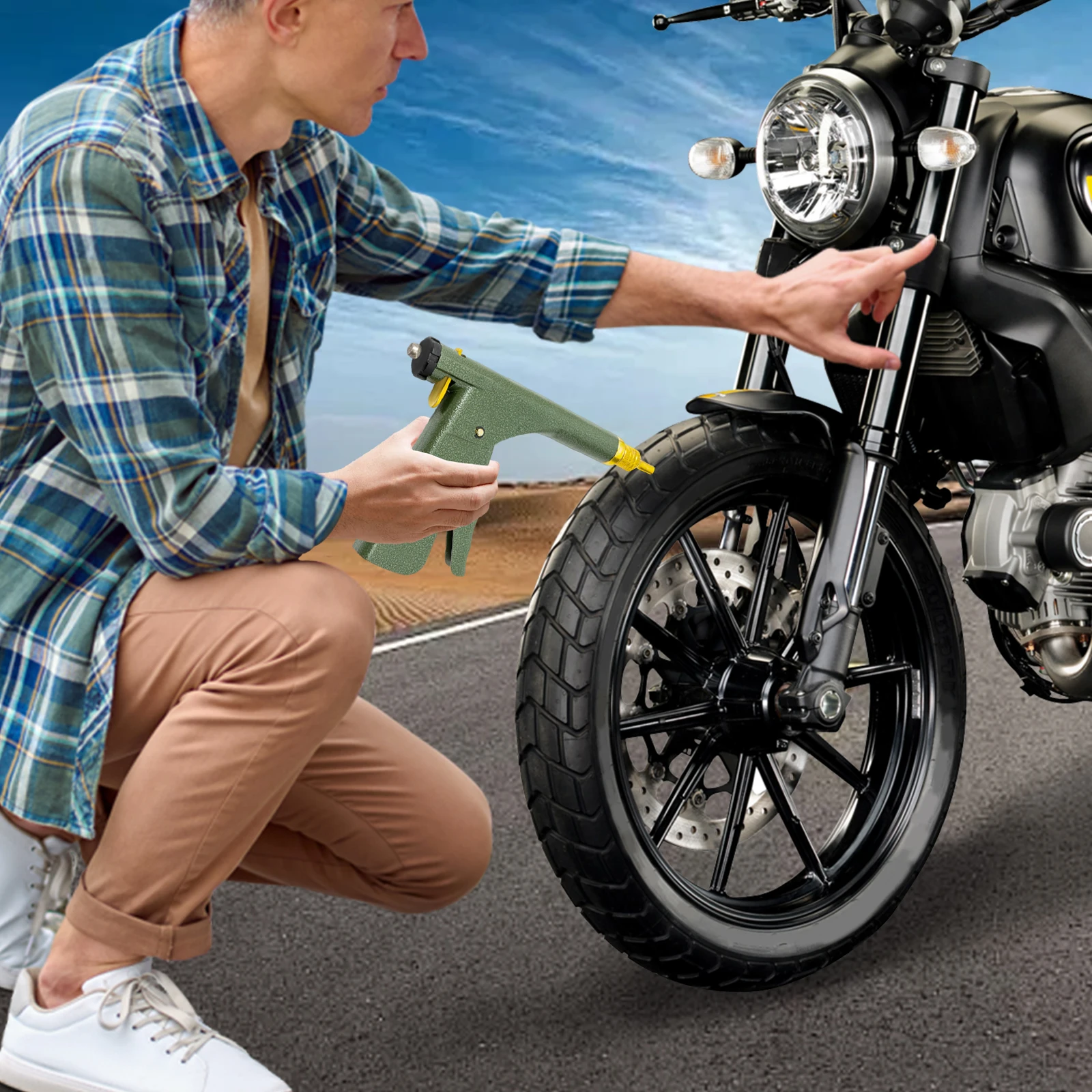 

Tire Plug Gun Tire Repair Kit With Plugs Universal Bike Tire Repair Tool Plugs Vacuum Gun Kit For Motorcycle Truck Tractor