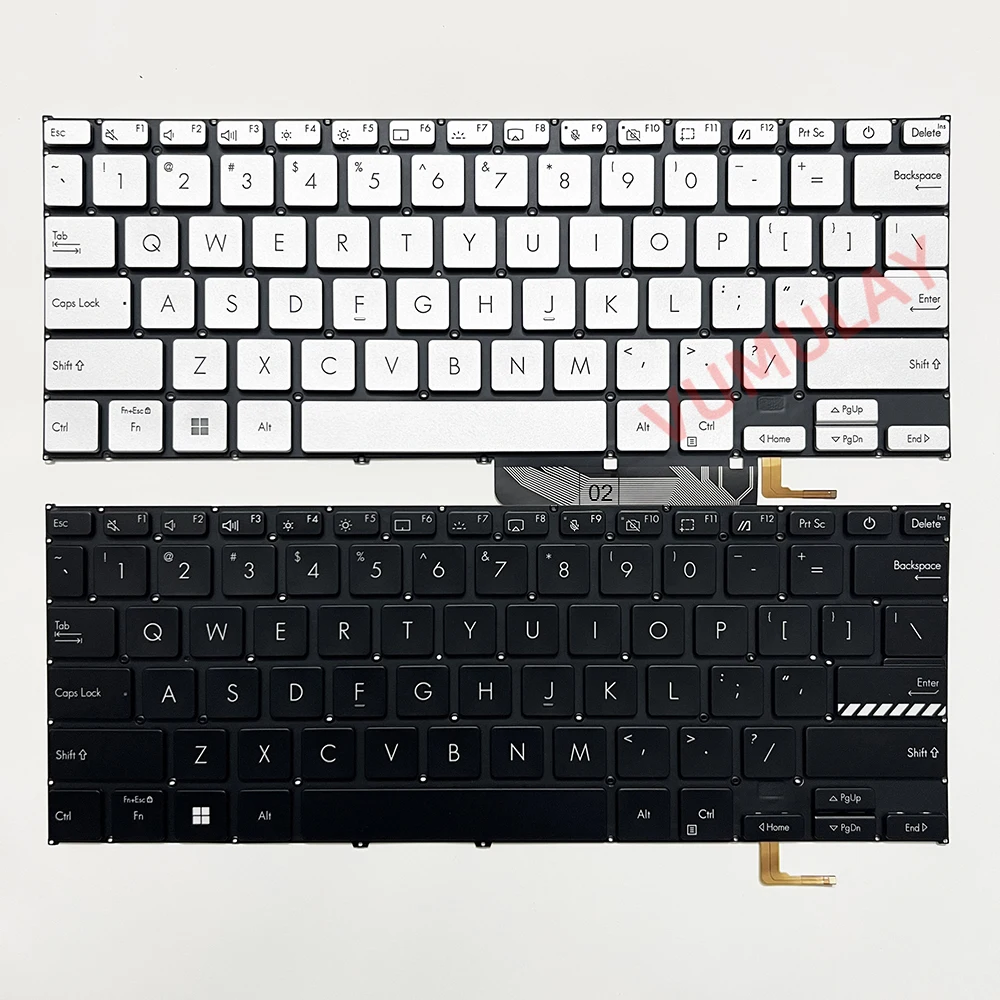 Podświetlana klawiatura Stany Zjednoczone/hiszpański/Rosyjskie dla ASUS Vivobook  X1404 X1404ZA X1404VA S1404ZA S1404Z S1404VA S1404V A1404 F1404 M1404 E1405 X1405ZA X1405VA A1405 A1405ZA A1405VA S1405VA