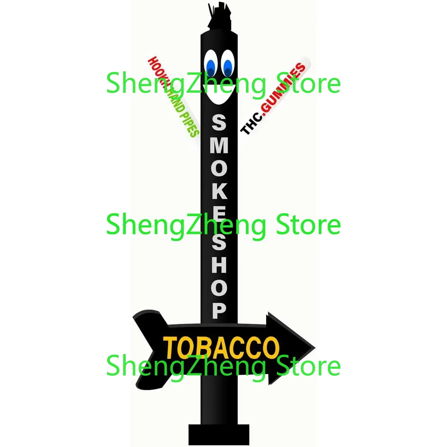 1Pcs 20Ft Tall Smoke Shop Air Inflatable Tubeman Dancer with Arrow | THC Hookah Hand Pipes Dancing  （Blower Not Included）