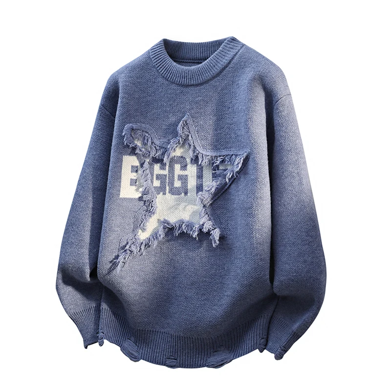 

Модный американский повседневный свитер мужской, утепленный, вязаный, свободного кроя, осенне-зимний, с бахромой, для молодежи