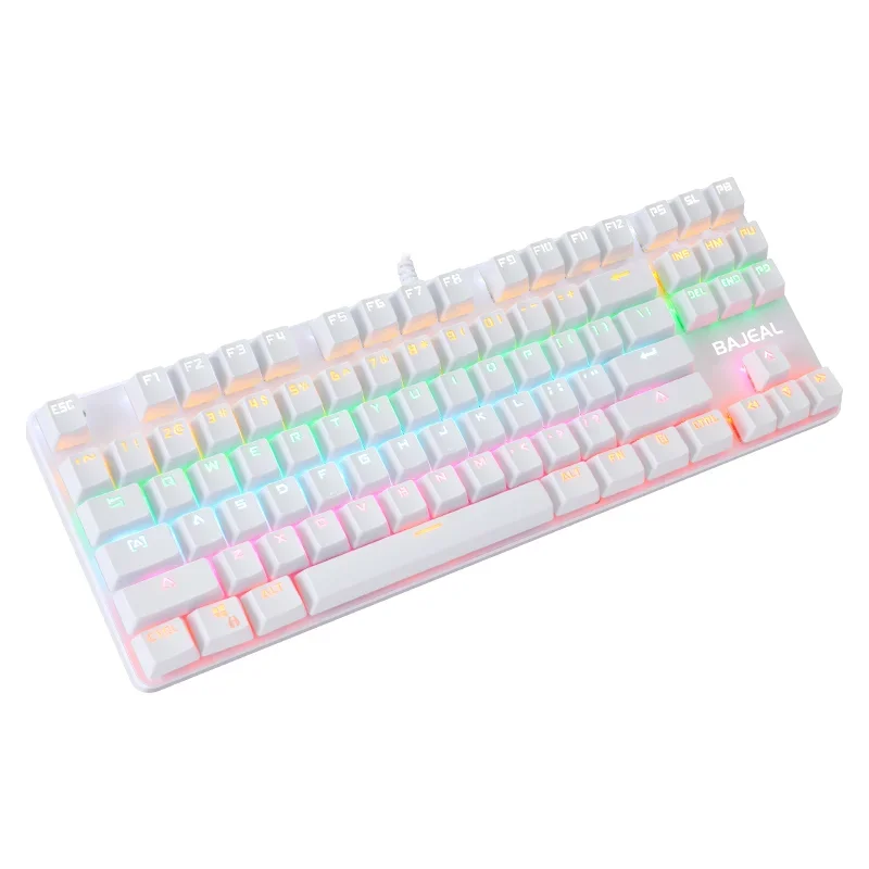 New Arrival K100 Mechanical 87 Keys Keyboard RGB Backlit White+ Pink Gaming Keyboard for Sales