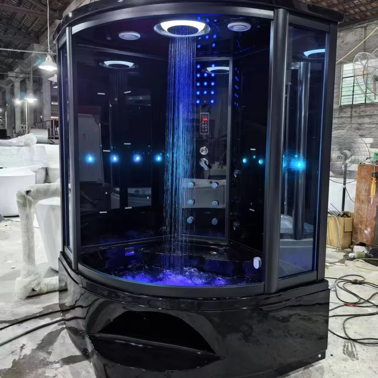 Custom Size Luxury Black Steam And Sauna Combined/ Steam Shower & Sauna/ Steam Shower Cabin Sauna