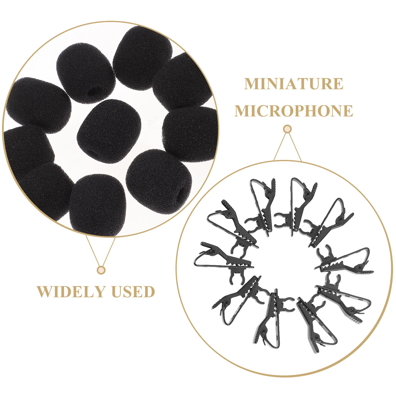 

10Pcs Microphone Lapel Clip Lightweight Portable for Voice Chat Video Conferencing Recording Online Karaoke Lapel Tie Clip