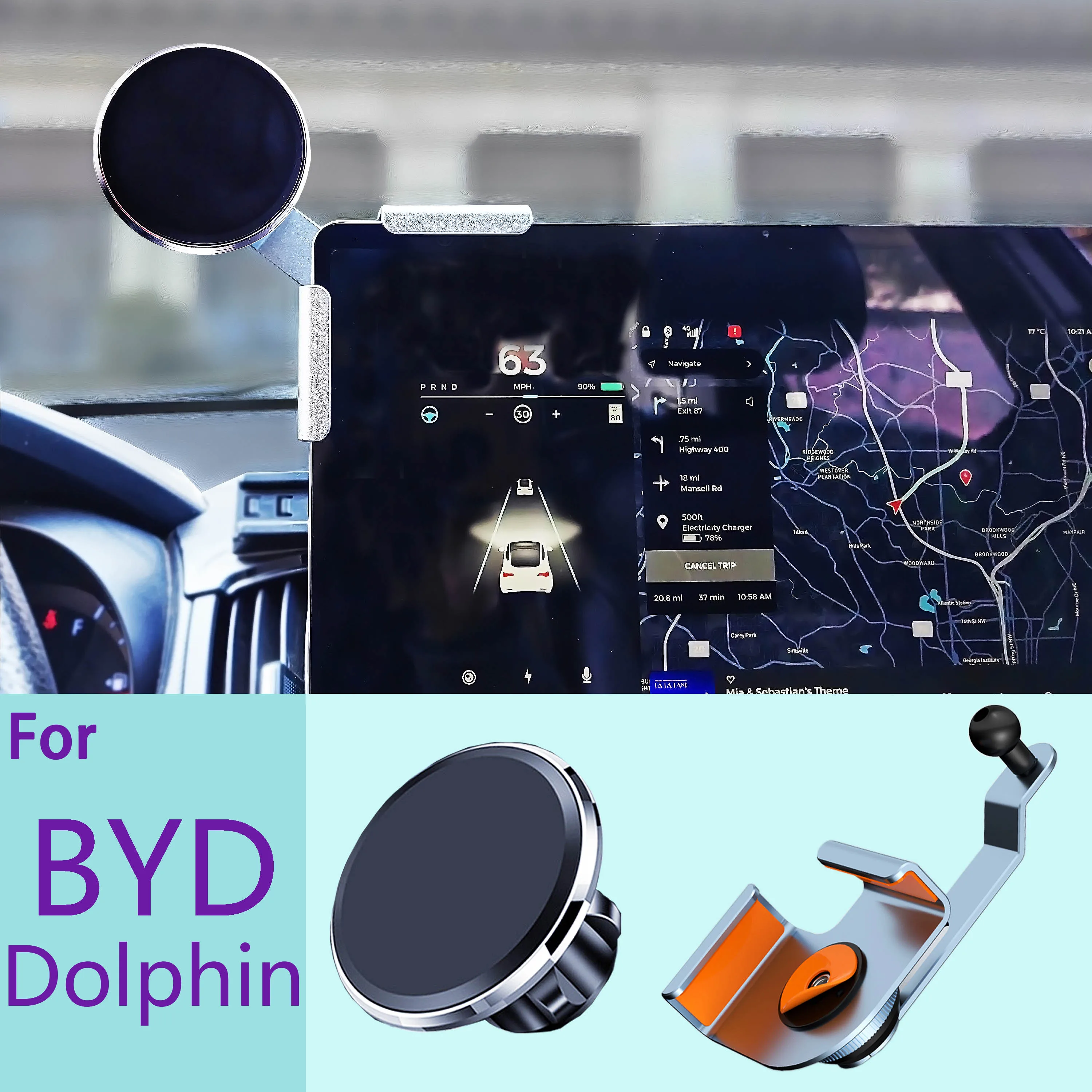 Supporto speciale per telefono da auto per BYD Dolphin Display schermo Base fissa supporto di aspirazione magnetico supporto magnetico per telefono