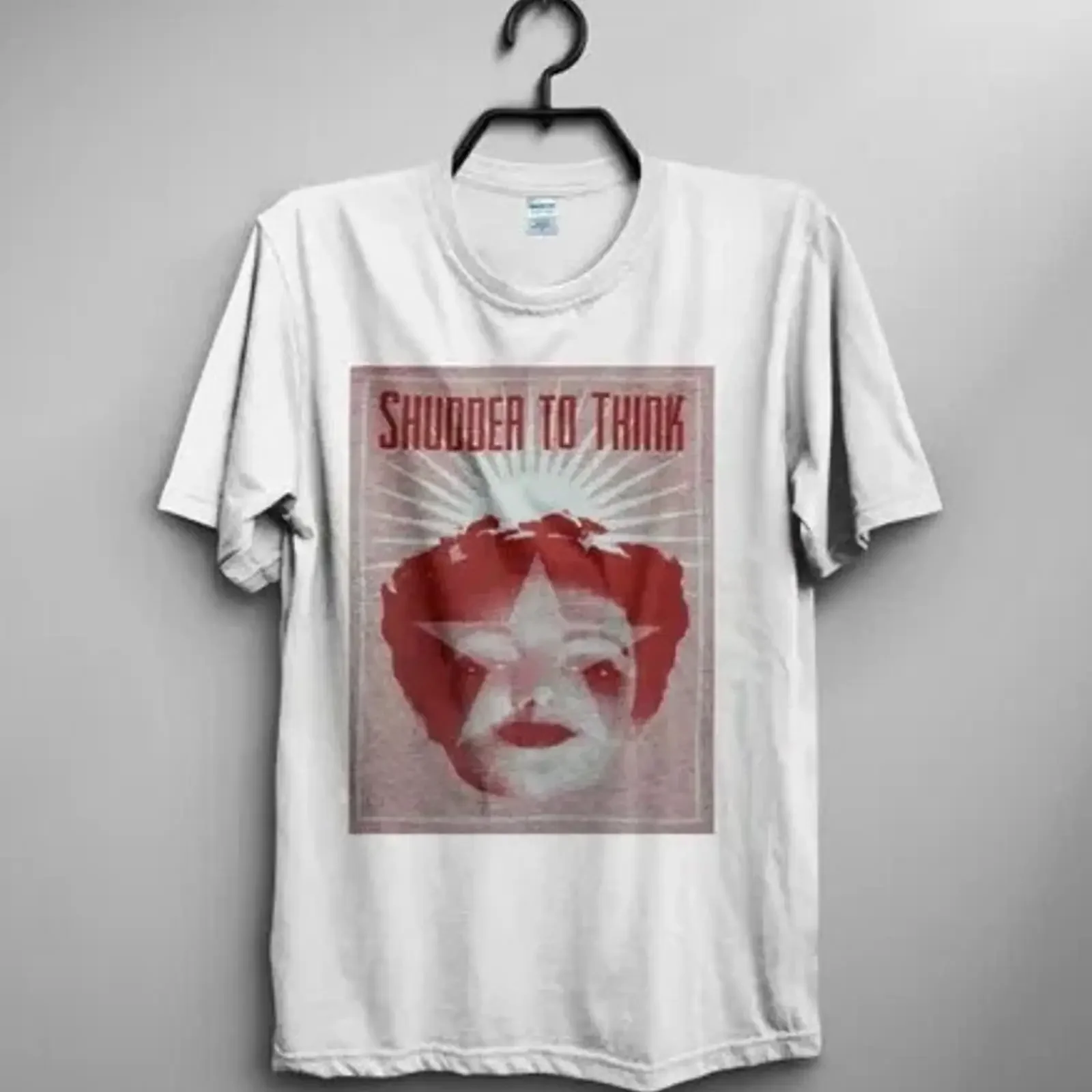 Футболка Shudder To Think Band Reprint для любителей рока, винтажная, с эффектом потертости, для повседневной носки, уличный стиль, эластичная, мягкая.
