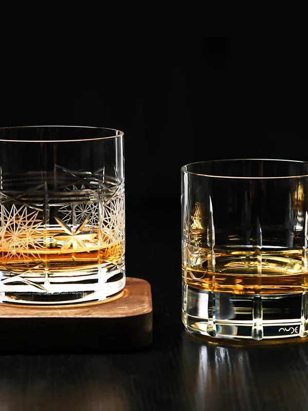 Handcrafted Crystal Whiskey Glass Large Ice Hockey Cup Classic Cocktail Glass Customizable Personalized Drinking Glassware