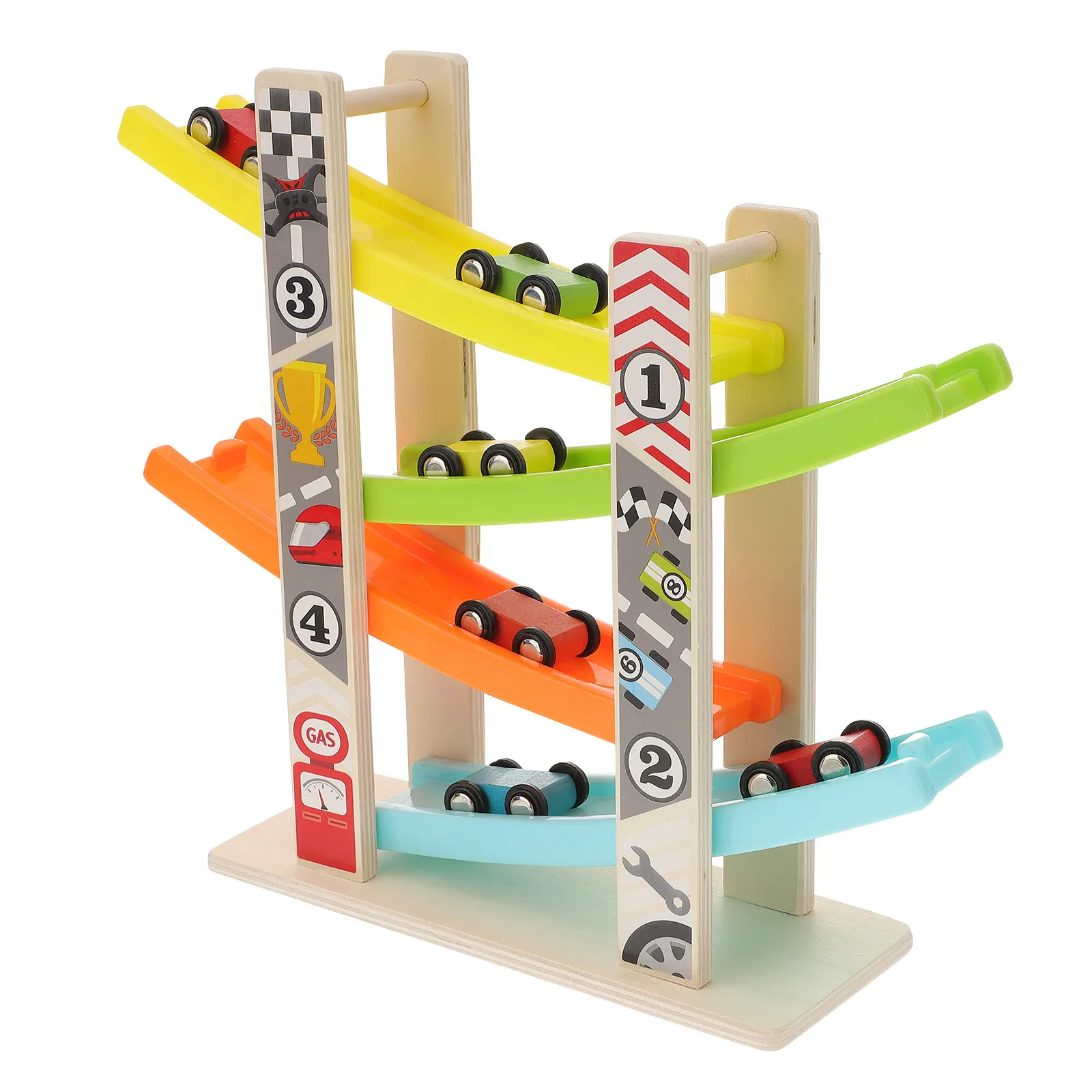 Kids Car Race Track Ramp Toy – Educational Gliding Slide for Color Recognition & Motor Skills Development