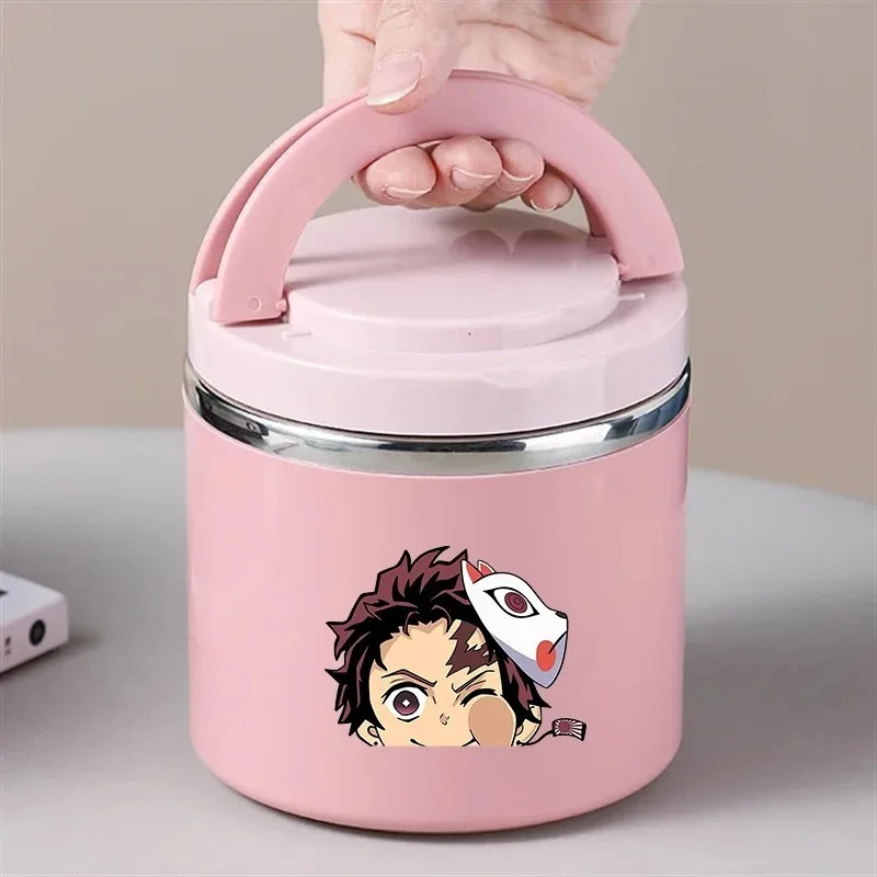 Demon Slayer Kimetsu No Yaiba Lunch Box Boys Girls Cartoon Anime Picnic Bento Boxes Large Capacity Insulated Portable Lunch Case view 5