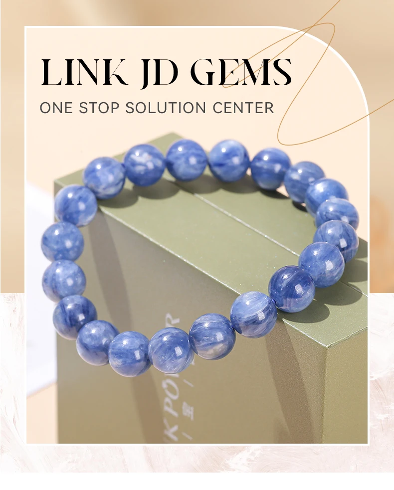 JD Natürliches Brasilianisches Kyanit-Armband Heilstein-Perlen für Frauen Männer Chakra-Energie Schmuck Armbänder Geschenk – Detail 2