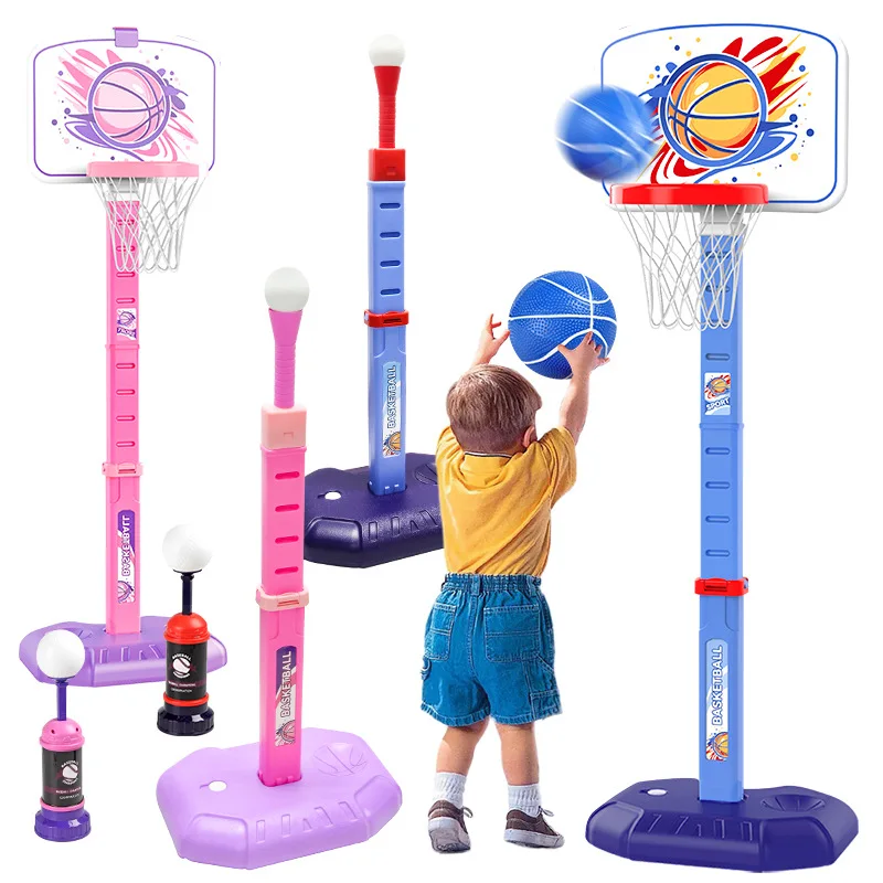 77-140Cm Toddler Adjustable Basketball Hoop Stand with Baseball Ejection Outdoor Indoor Ball Games Sport Backboard Children Toy