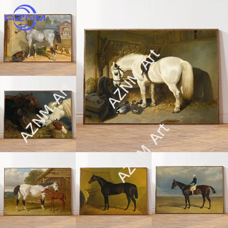 Vintage Horse Canvas Wall Art Classic Equestrian & Farm Hors