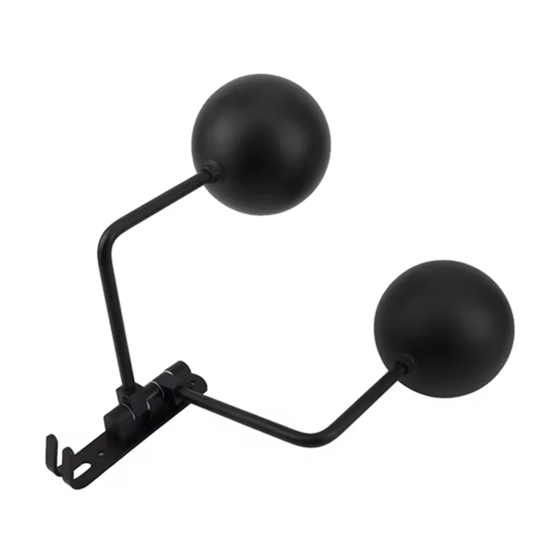 Porte-casque de moto bien, support mural à double boule pour casque de vélo 180 °   Cintre à crochet métallique en acier rotatif