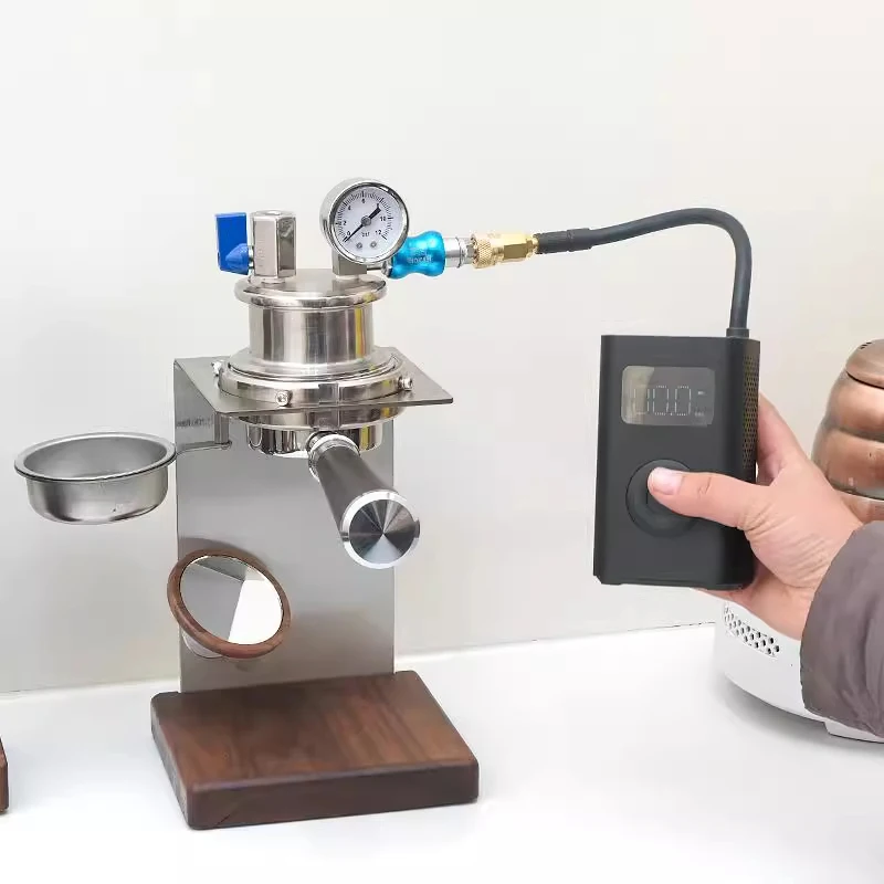 Macchina da caffè pneumatica con manico da 58 mm Macchina da caffè da campeggio Pompa d'aria Macchina per caffè espresso portatile Estrazione ad alta pressione Espresso