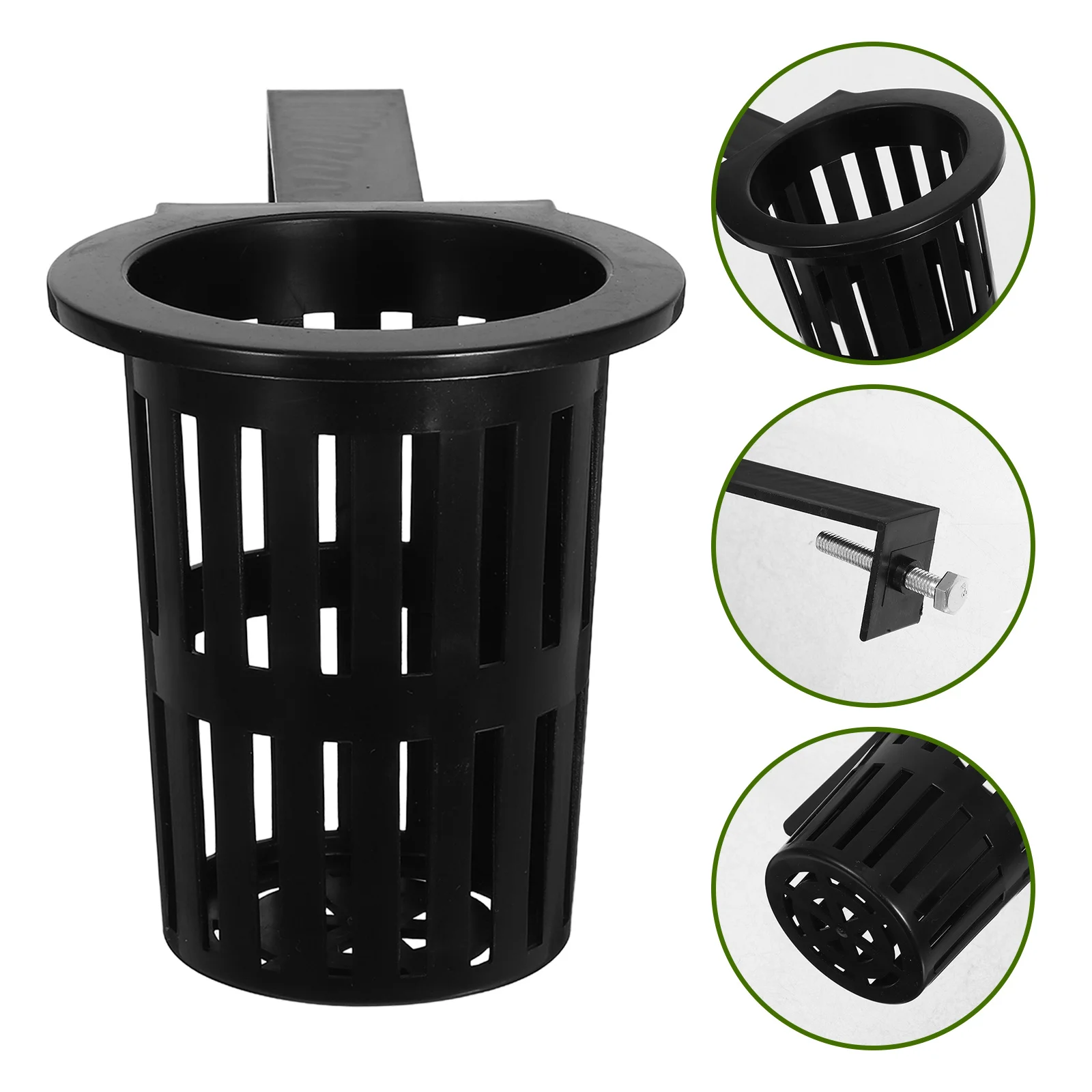 

4pcs Plastic Slotted Mesh Net Cups Hydroponic Grow Baskets Aquarium Plant Holder Small Hanging Planters For Aquatic Plants