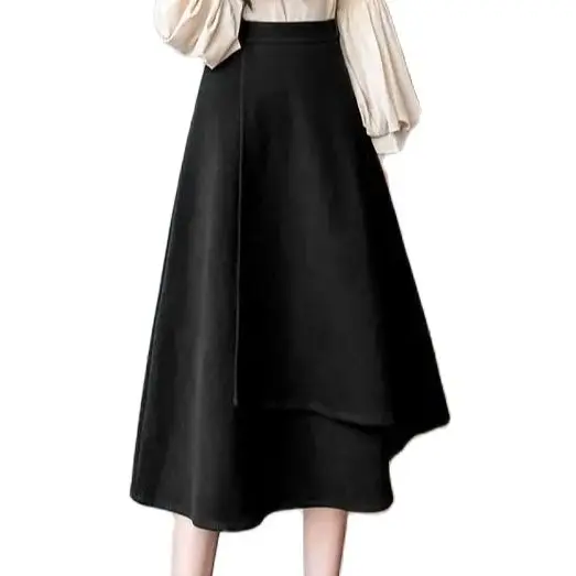 Fall Winter For Women Pullover Knitwears Sweater And Irregular Woolen Skirts Korean Casual Outfits