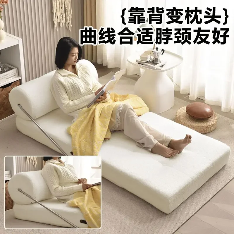 Single Sofa Small Apartment Living Room Tofu Block Taji Sofa Bed Folding Dual-purpose Cream Style Modular Lazy Sofa