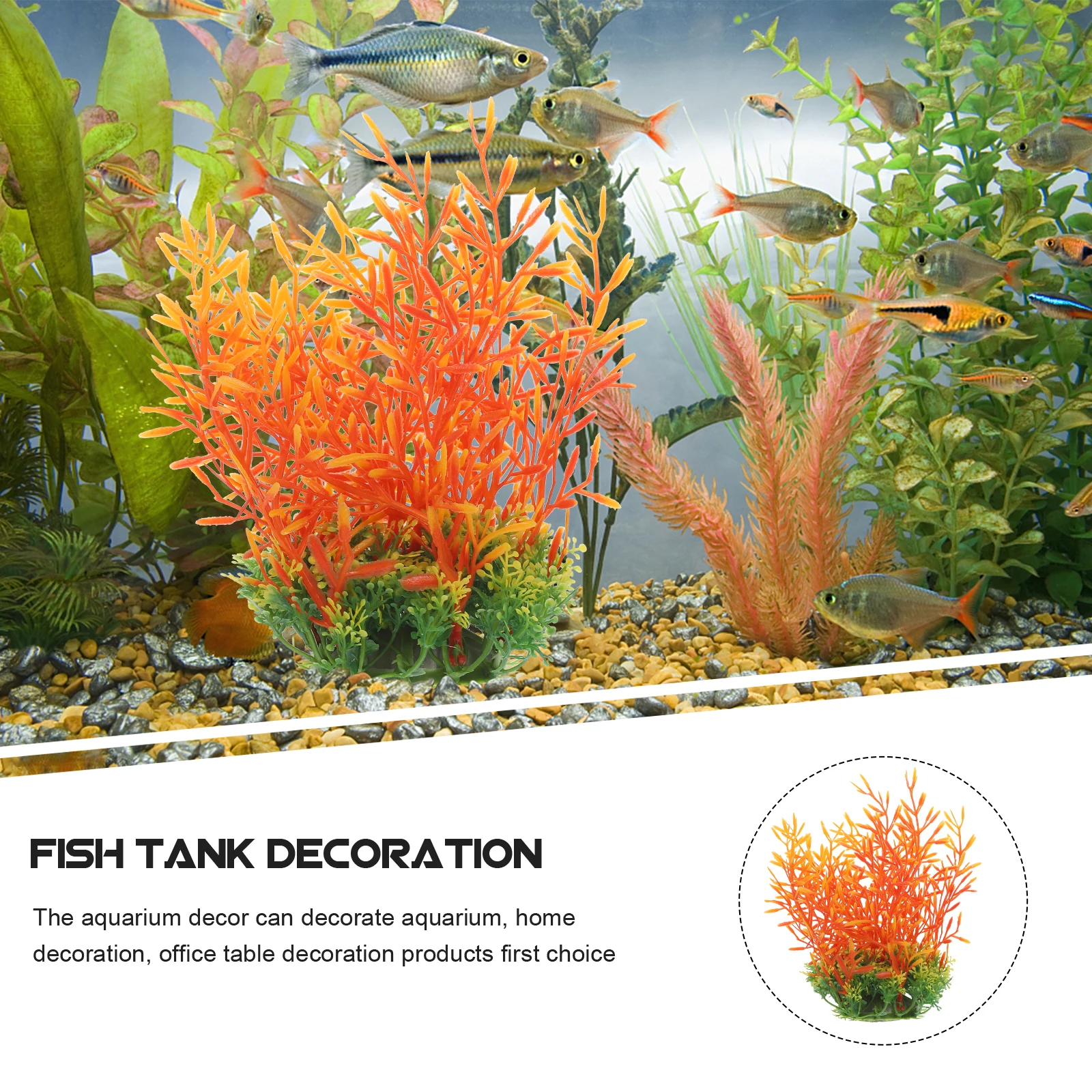 

2pcs Aquatic Plant Decor Fake Landscaping Ornaments Grass For Freshwater Aquarium Betta Tank Decorative Small Plants Fish