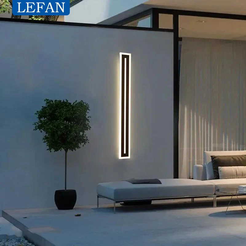 Modern Led Long Strip Outdoor Wall Light Ip65 Waterproof Wall-mounted Sconce Lamp For Courtyard Porch Patio Living Room Indoor &