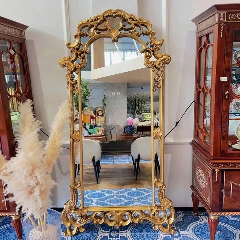 

Европейское ретро резное зеркало всего тела, магазин одежды, зеркало, магазин одежды, зеркало от пола до потолка, туалетное зеркало