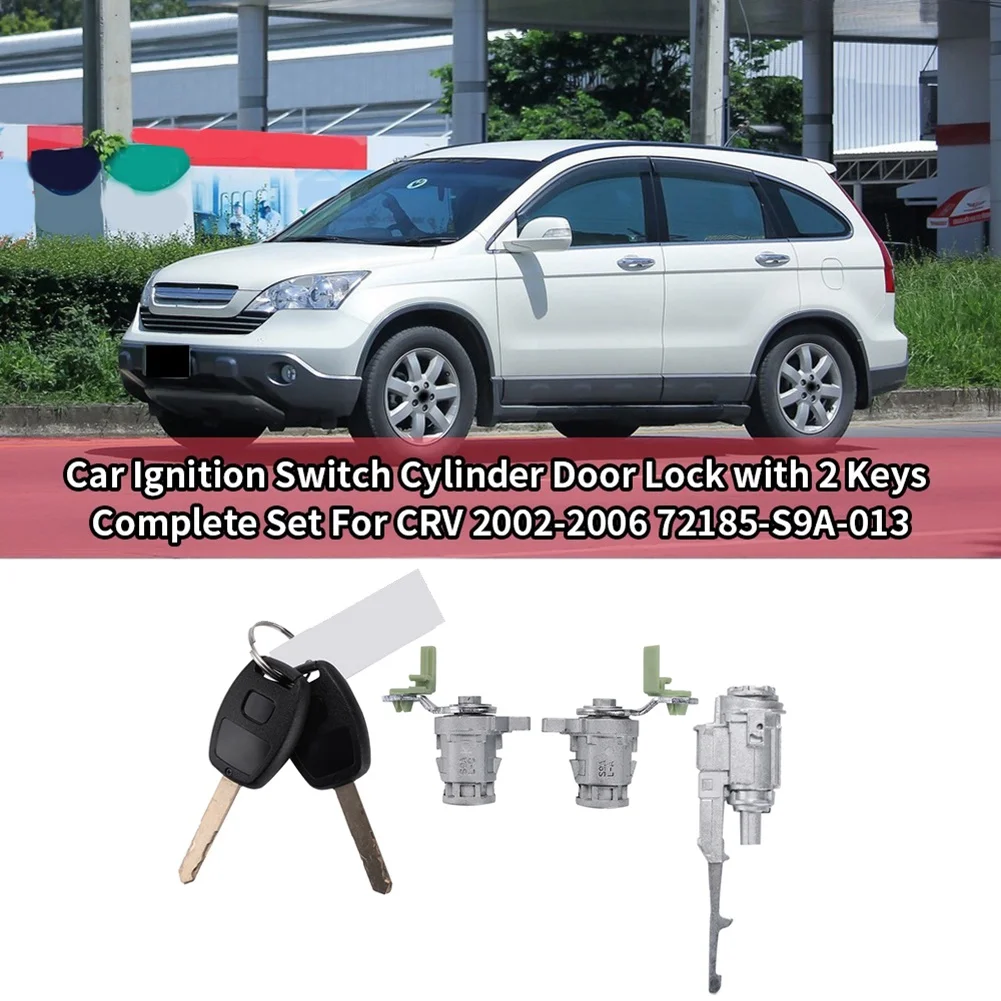 Fits for Car Door Lock Cylinder Switch Ignition Lock Set with Key 72185-S9A-013 for 2002-2006 72185S9A013