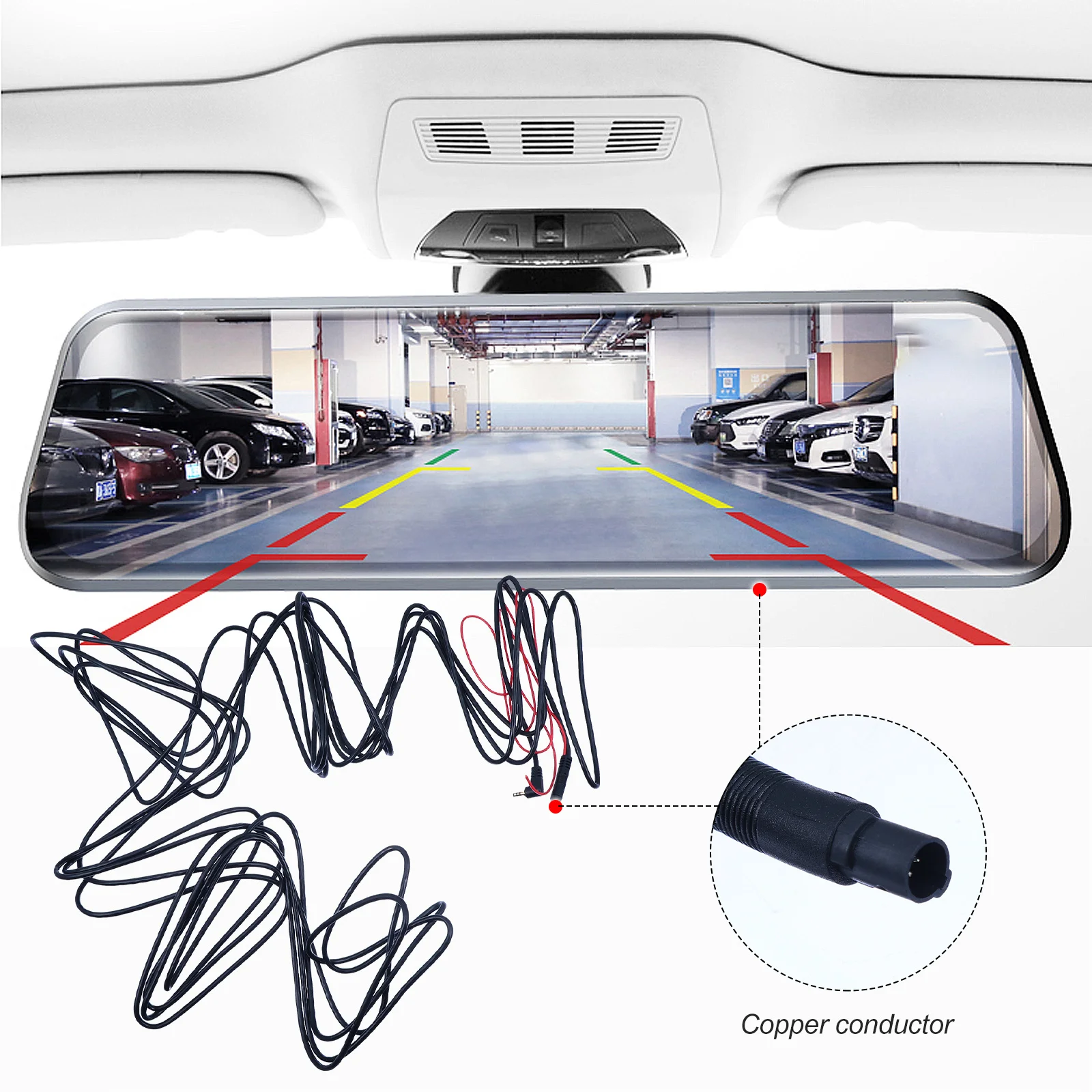 

10m Car Dvr Extension Cable Copper Wire Durable Reliable Wear Resistant Professional Design Easy to Use Car Dvr Extension Cable