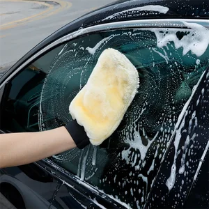 1/5 قطعة قفازات غسيل السيارات ناعمة سميكة تقليد أفخم الصوف تنظيف قفاز تنظيف السيارات قفاز على الوجهين قفاز غسيل السيارات لوازم أفضل 12 قفازات فورمولا 1 للمبيعات - رقم 11