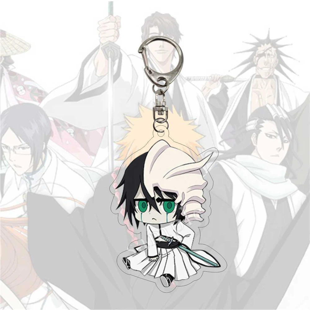 Original Anime Bleach Acrylic Keychain HD Q Edition Cartoon Characte Figurines Kurosaki Ichigo Ishida Uryuu Kuchiki Gift For Fan