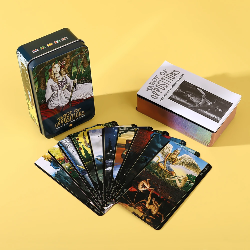 

Пара карт Таро — металлическая коробка, розовая позолоченная версия, карта Таро, пара гадальных колод с бумажным направляющим, классическая настольная игра на английском языке