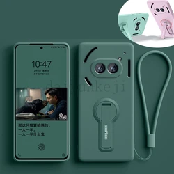 Liquid Silicone Case For Nothing Phone 2A 3A Soft Cover Shockproof Protective Phone Case with Holder Screen Protector
