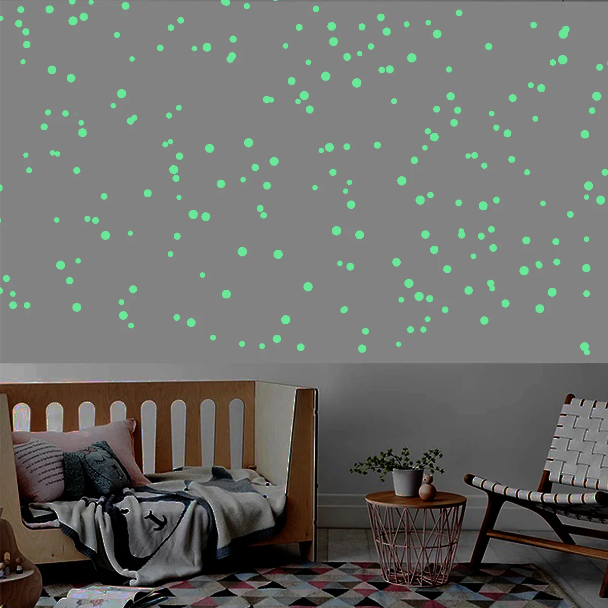 

407pc Glow in the Dark Dots Stickers Luminous Wall Decals Kids Room Decor Durable Reusable Bedroom Living Room
