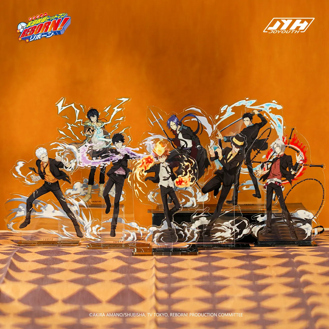

Cartoon Genuine Anime Katekyo Hitman Reborn Double Stand Figure Tsuna Sawada Takeshi Yamamoto Desktop Collectible Acrylic Stand
