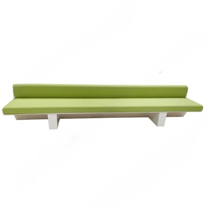 

Fiberglass leather art sofa, lobby public waiting chair, rest chair, multi-person lounge chair, long strip soft bag seat