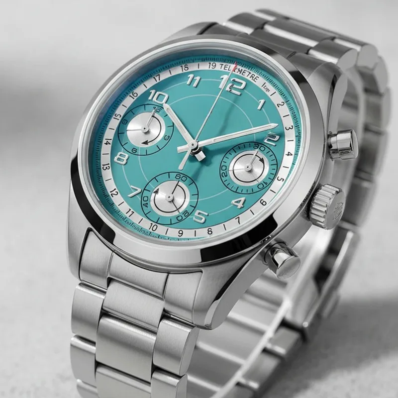 29.5mm VK63 Telemetre Watch Dial Chronograph Arabic Numerals for Daytona Seiko VK63 Quartz Movement Durable Case Mod Parts
