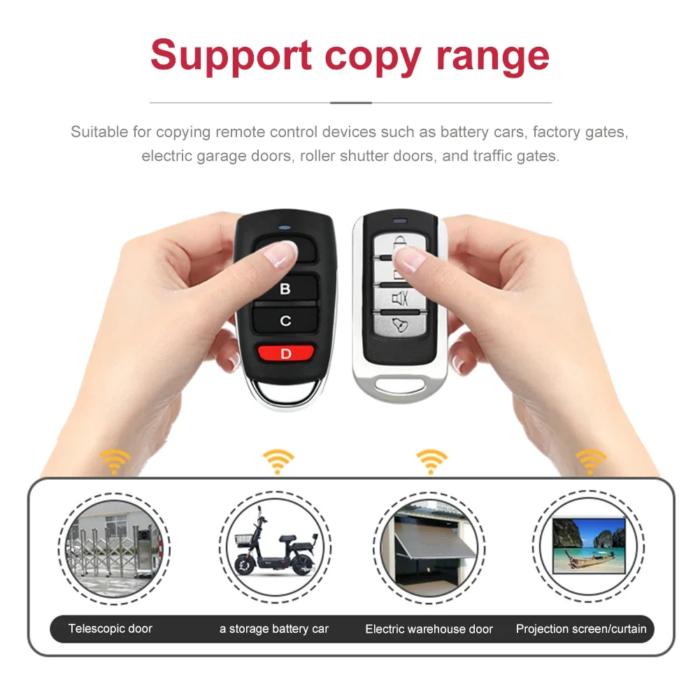 315MHz/433MHz Copy Remote Control Automatic Garage Door Duplicator Key RF Chip Clone Remote for Electric Gates Motor Controls