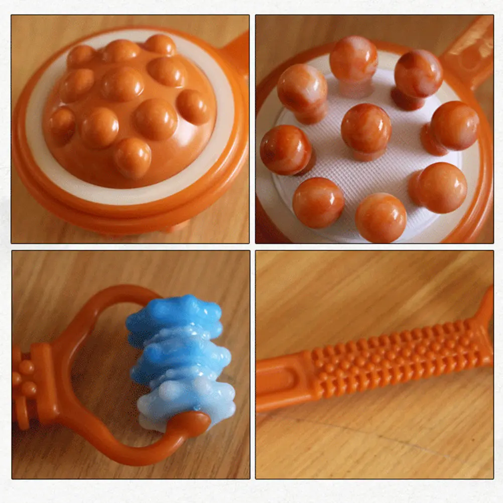 

Набор из 2 массажных молотков с длинной пластиковой ручкой и роликовыми шариками для снятия усталости шеи, плеч, спины, ног и тела