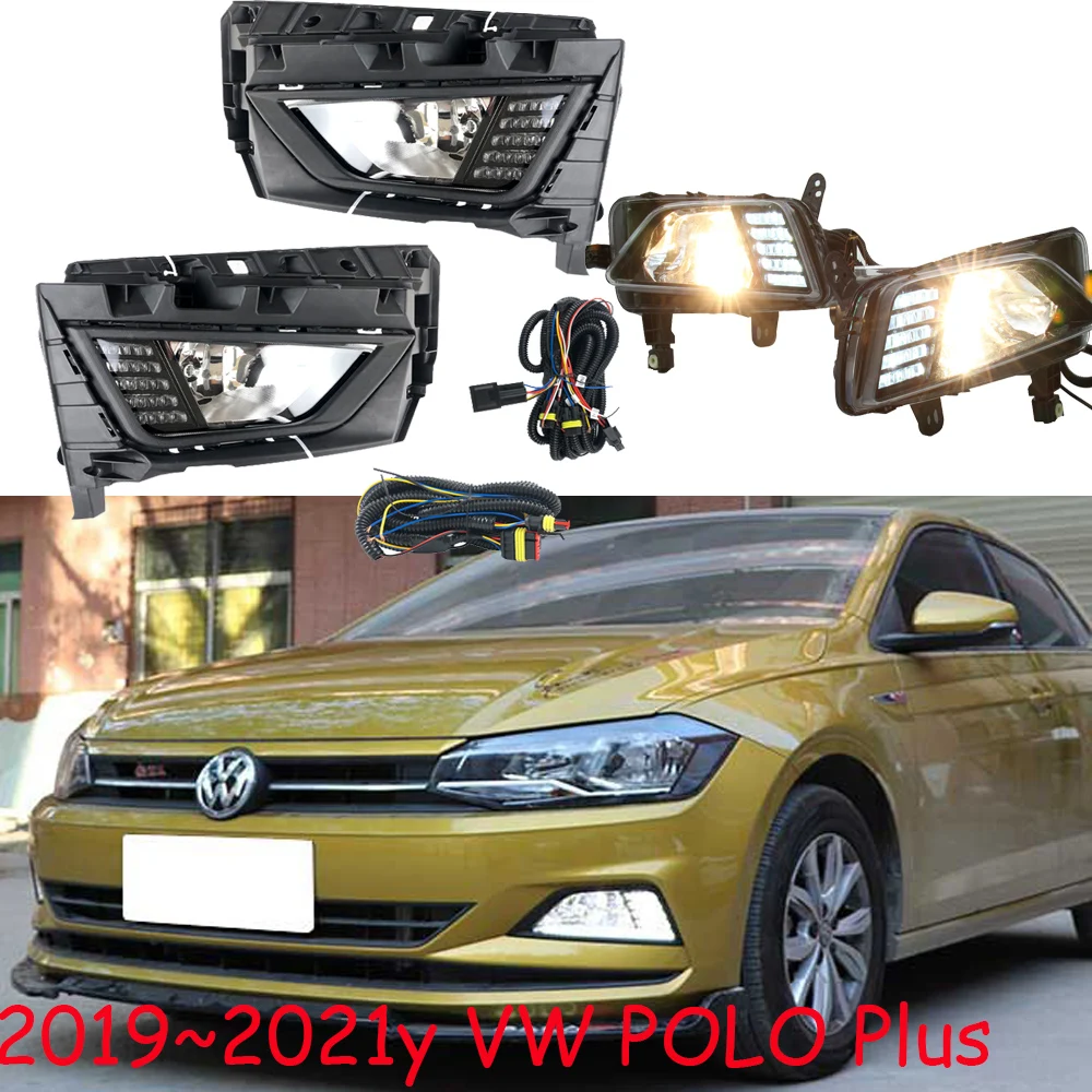 car Bumper VW-POLO headlight vw-polo plus daytime light 2019~2021y car accessories LED DRL headlamp VW-POLO fog light