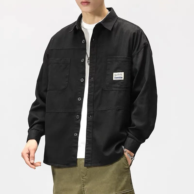American Style Workwear Shirt Jacket Men's Long Sleeve Casual Loose Fit Polyester Fiber Non-iron Wear Resistant Autumn 2026