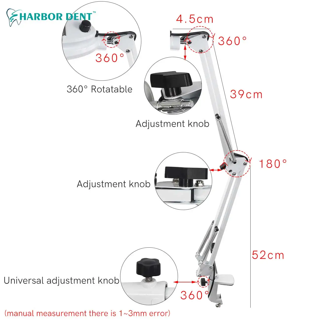 3XNew Luminous Magnifying Glass Monochrome LED Magnifying Glass for Soldering Iron Repair/Table lamp/Skincare BeautyTools/Dental