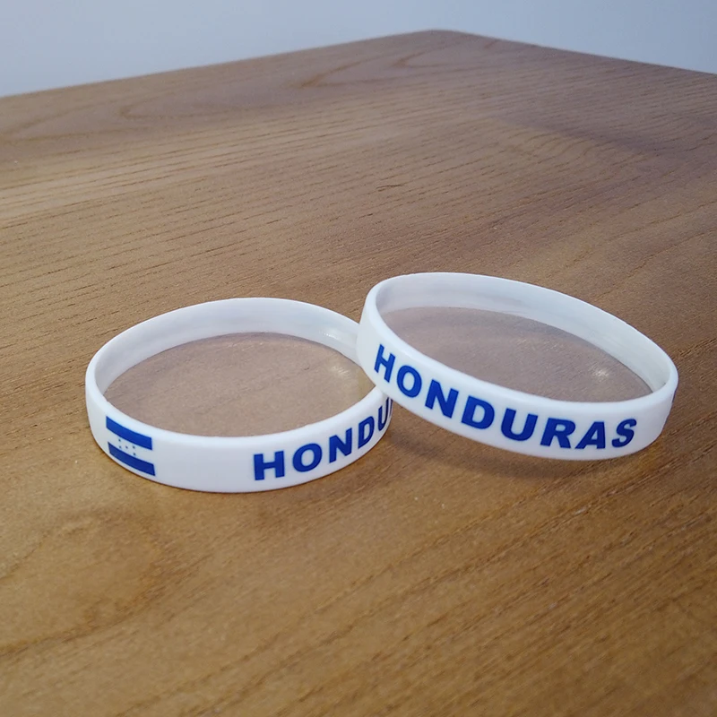 2pcs Honduras National Flag Wristbands Sports Silicone Bracelet Men Women Rubber Band Patriotic Commemorative Fashion Accessory