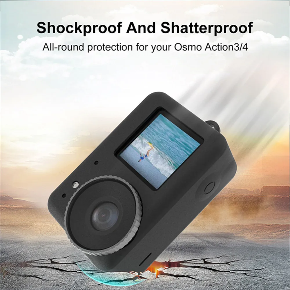 Protective Cover With Lens Cap Cover For DJI Osmo Action 4/3 All-round  Shatterproof Silicone Camera Accessories